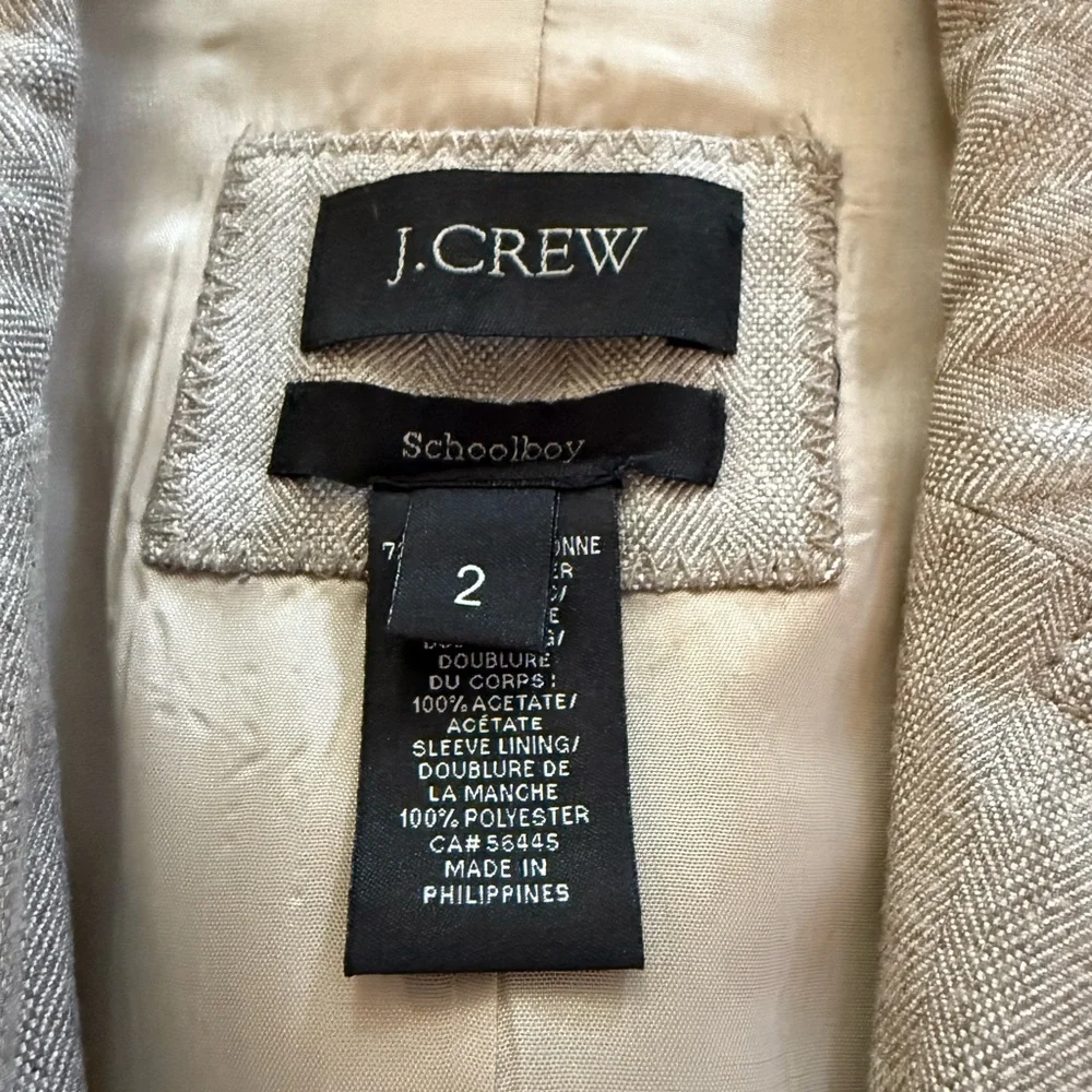 J. Crew Heather Gray Tailored Women's Blazer Size 2 Excellent Condition